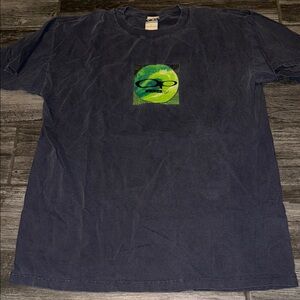 OP Navy Blue T-Shirt with Green Logo ocean pacific vintage
